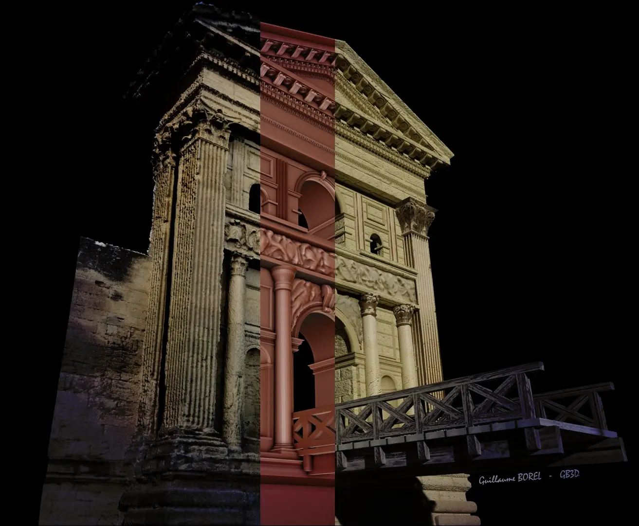 Reconstitution du portail d'entrée du Château de La Tour d'Aigues